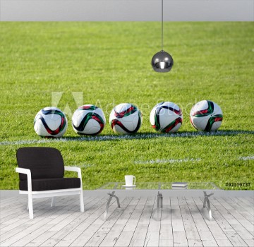 Picture of Soccer balls on the field
